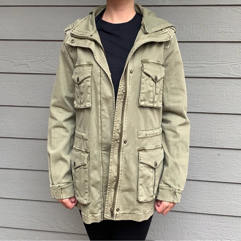 Design Lab Olive Green Utility Jacket - Picture 2 of 16